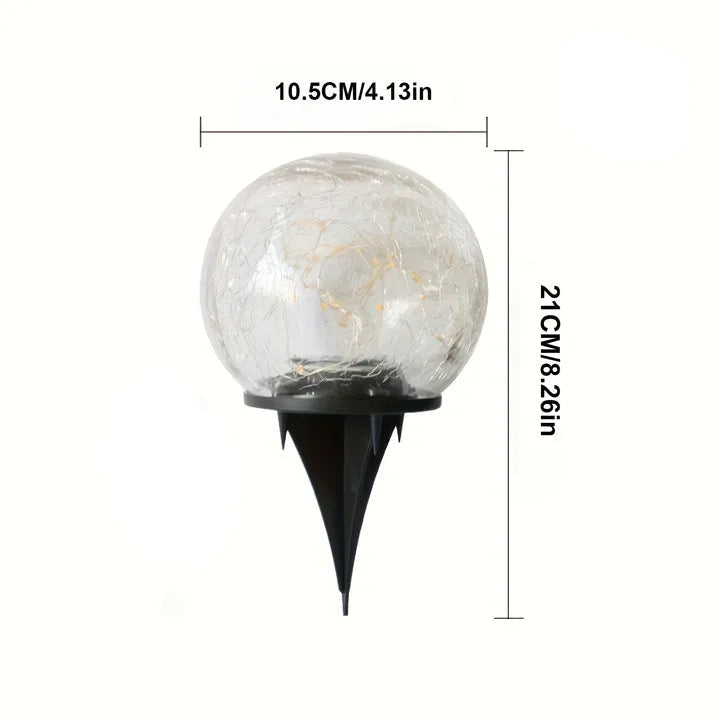 Solar Glow Cracked Globe Light