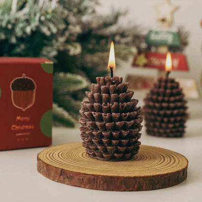 Christmas Pinecone Candle Set