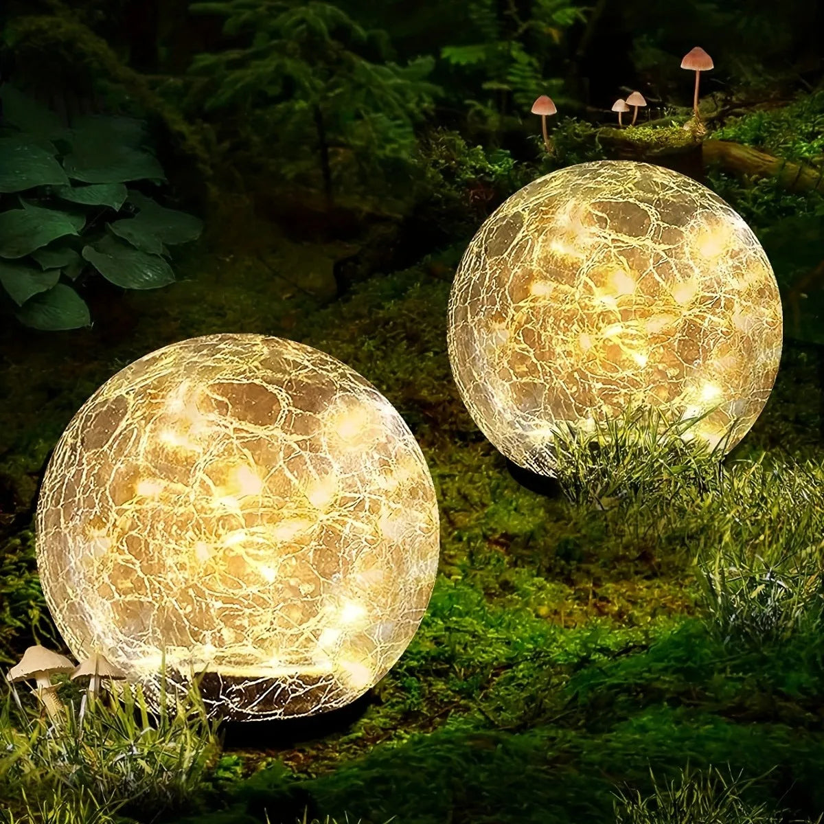 Solar Glow Cracked Globe Light