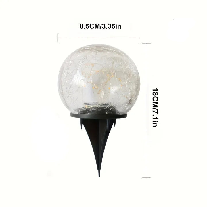 Solar Glow Cracked Globe Light