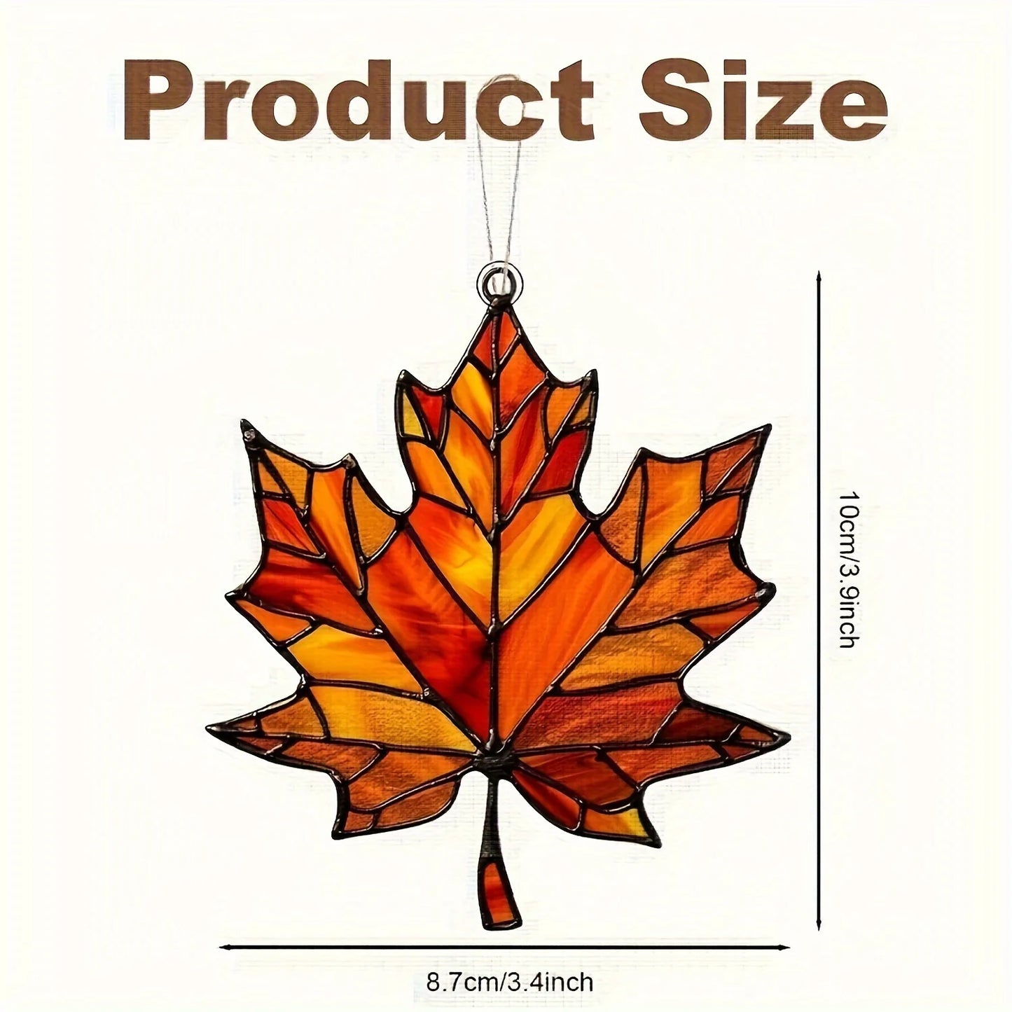 2D Flat,Thanksgiving Acrylic Maple Leaf Light Catcher, Classic Autumn Celebration Home & Door Decor,Christmas & New Year Gifts