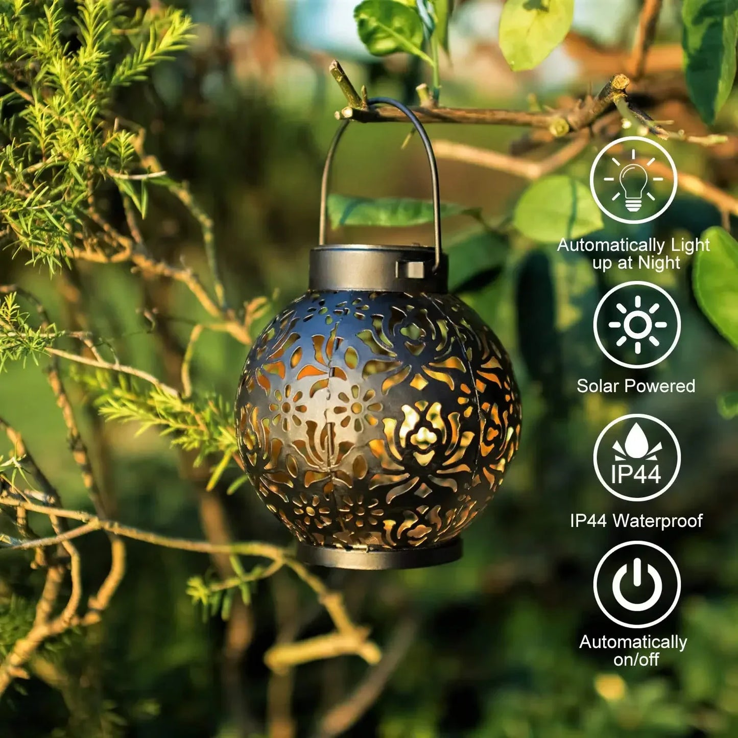 Solar Hollow Pattern Garden Lantern