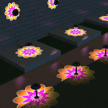 Solar Flower Projection Lawn Light