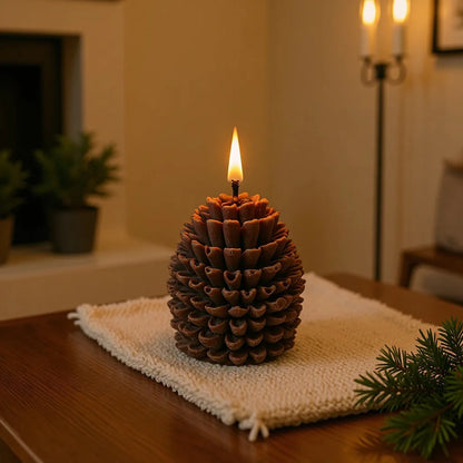 Christmas Pinecone Candle Set