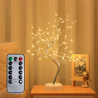 Warm Glow LED Tabletop Tree Lamp