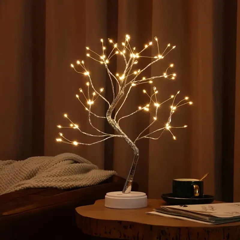 Warm Glow LED Tabletop Tree Lamp