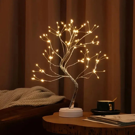 Warm Glow LED Tabletop Tree Lamp