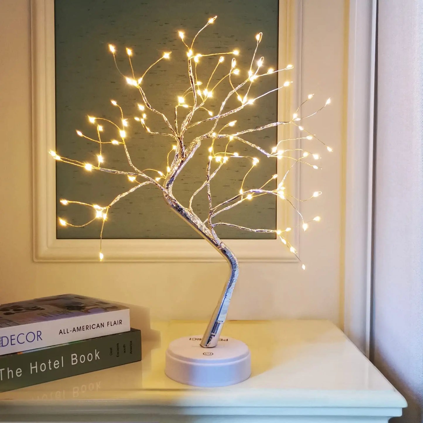 Warm Glow LED Tabletop Tree Lamp