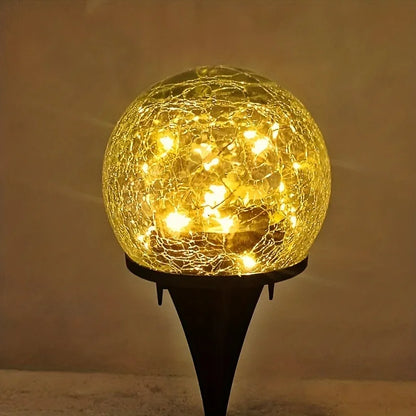 Solar Glow Cracked Globe Light