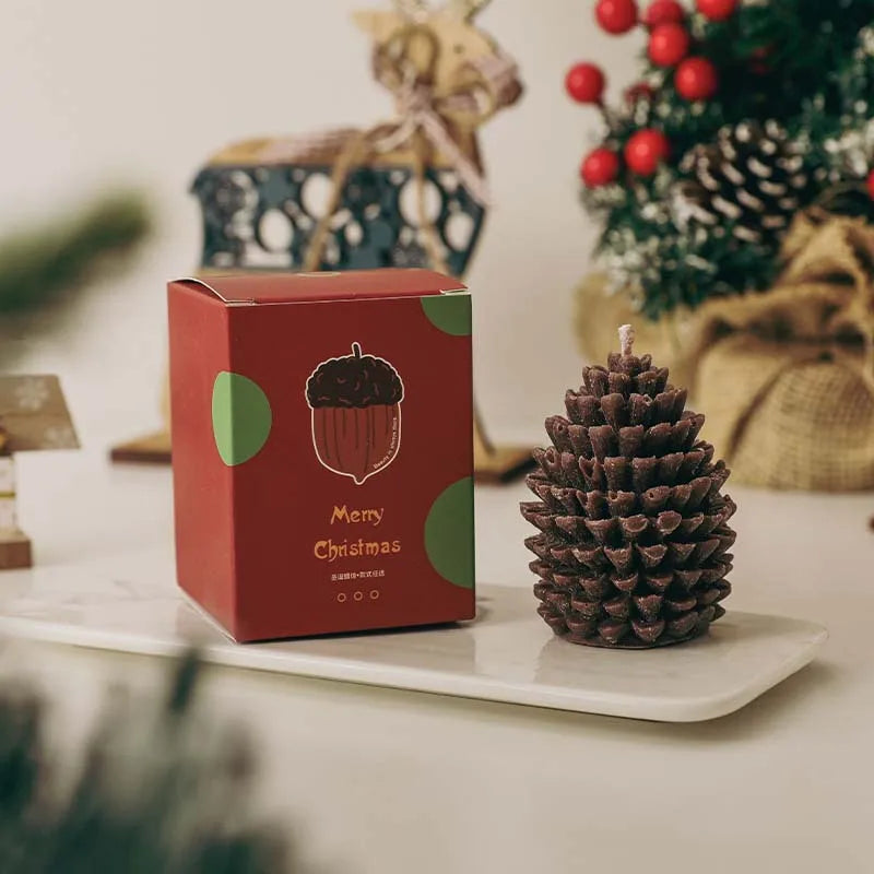 Christmas Pinecone Candle Set