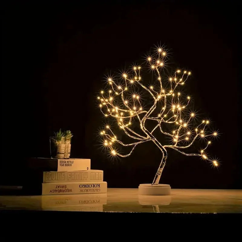 Warm Glow LED Tabletop Tree Lamp