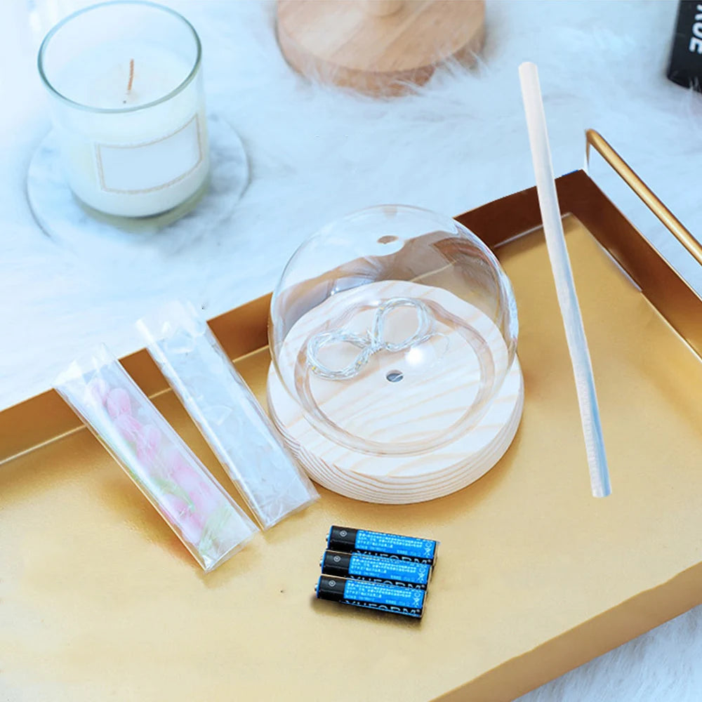 DIY Simulation Tulip LED Night Light Battery Operated Flower Table Lamp Tulips Handmade Material Bedside Lights Bedroom Decor